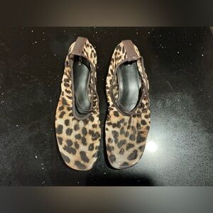 Reformation Animal Print Mary Jane Flats